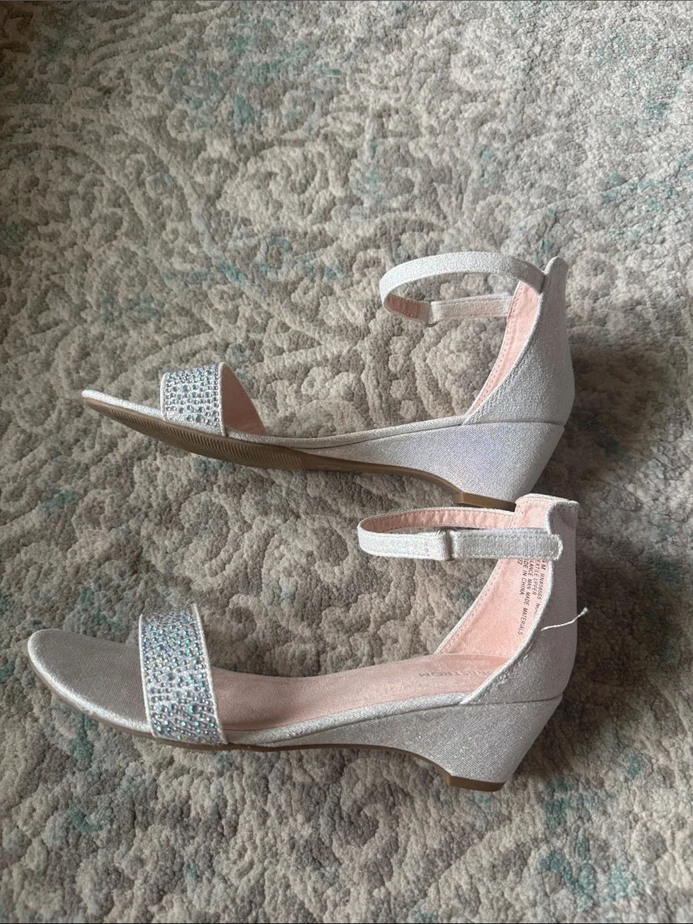 Nordstrom Iridescent Glitter Open-Toe Ankle-Strap Heels